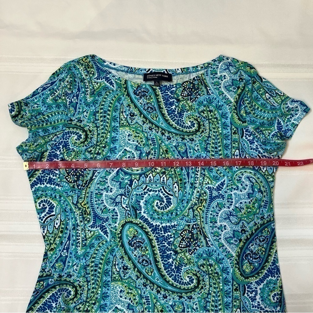 Jones‎ New York Sport SS TShirt Paisley Sz XL EUC $5 ADD ON with $15+ Bundle - Picture 4 of 7